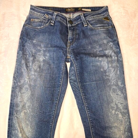 Replay Y2K Blue Rockxanne Jeans with Unique Pattern, Size 28/30, Made In Italy - Picture 8 of 16